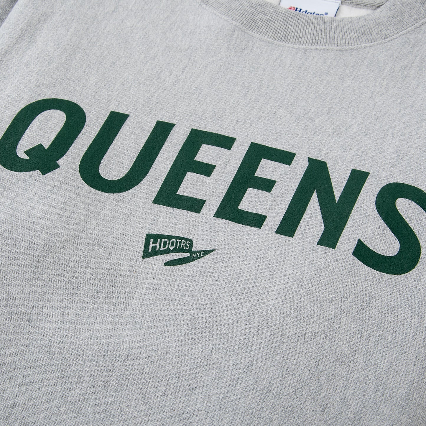 Queens Collegiate Champion Crewneck - Heather Grey