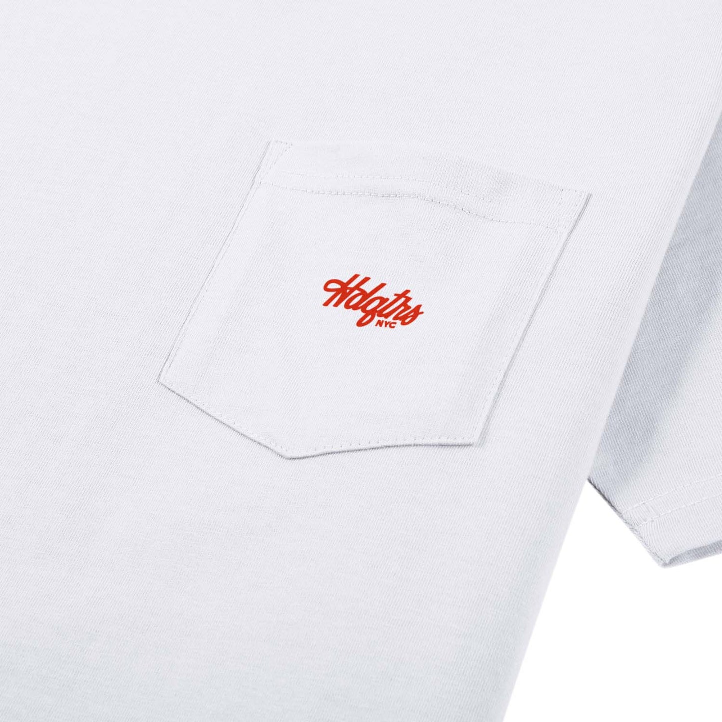 Script logo Pocket Tee - White
