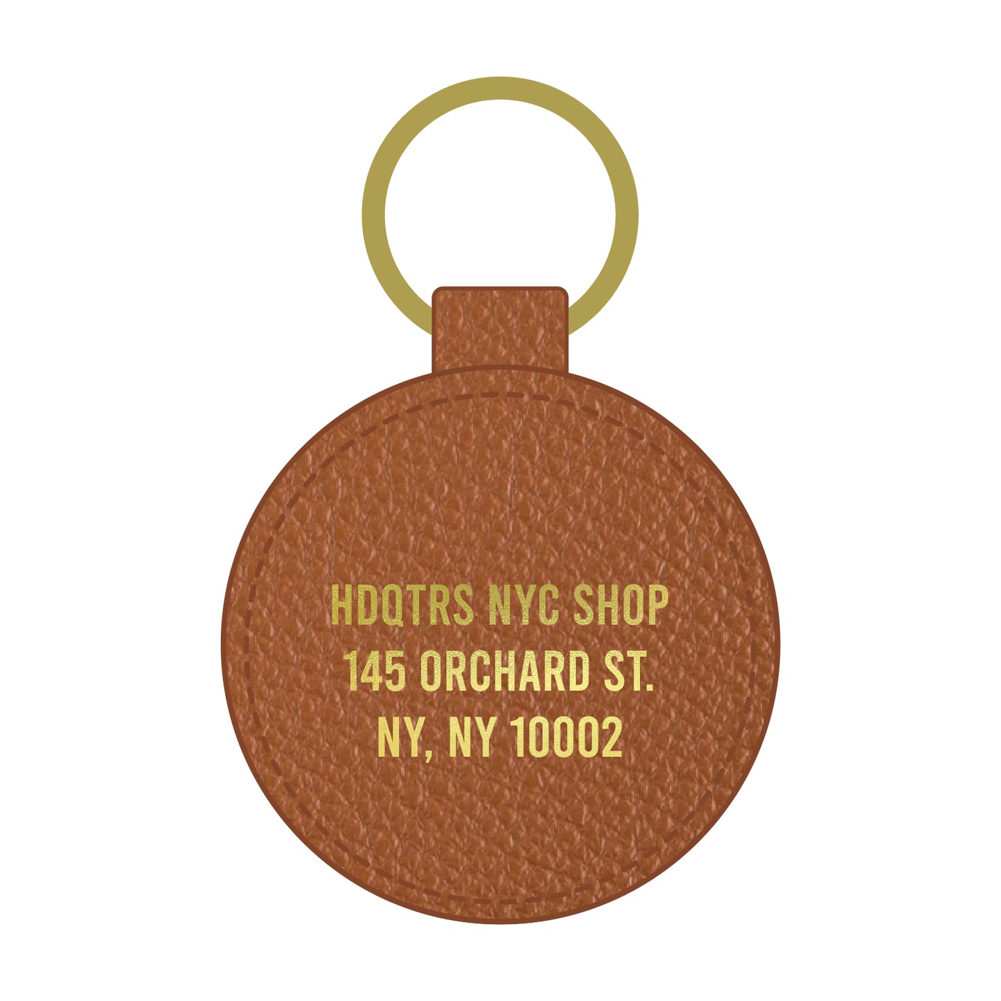 Classic Logo Leather Key Fob - Cinnamon