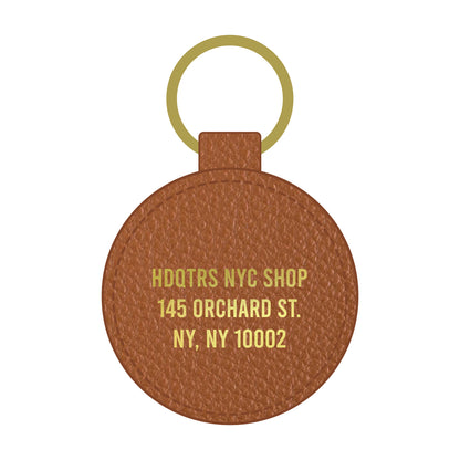 Classic Logo Leather Key Fob - Cinnamon