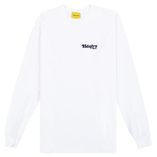 Flock Logo Long Sleeve - White