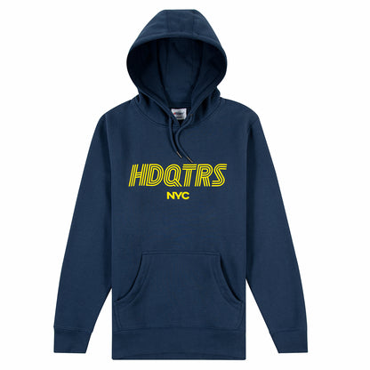 Line Graphic Hoodie- Deep Blue