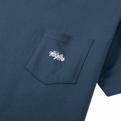 Script logo Pocket Tee - Petrol Blue