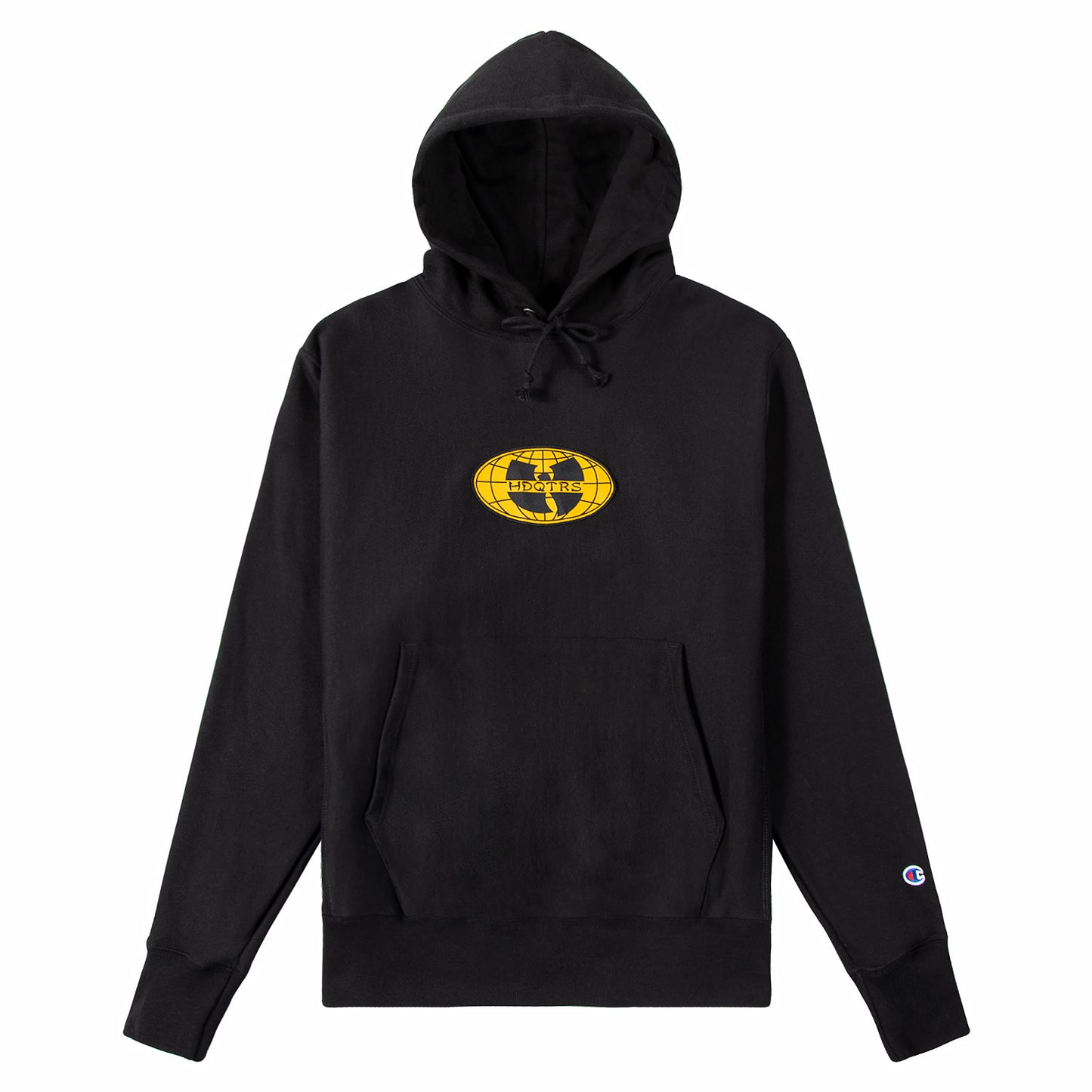 Wu-Hdqtrs Logo Patch Hoodie - BLACK