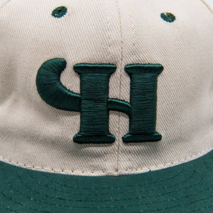 "H" 6 Panel Cap - Oatmeal / Spruce