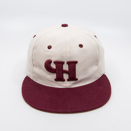 "H" 6 Panel Cap - Oatmeal / Harvard