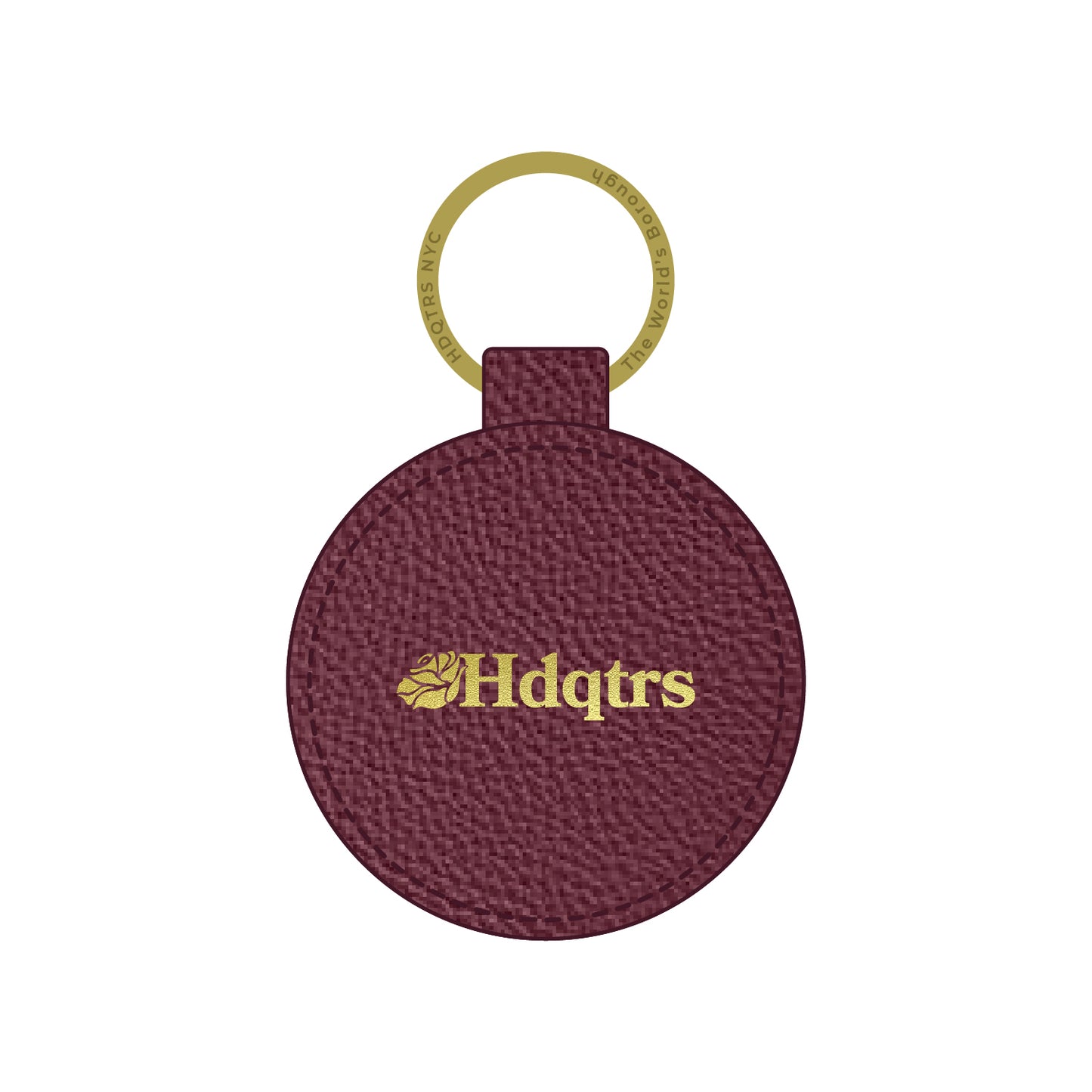 Classic Logo Leather Key Fob - Techno Violet