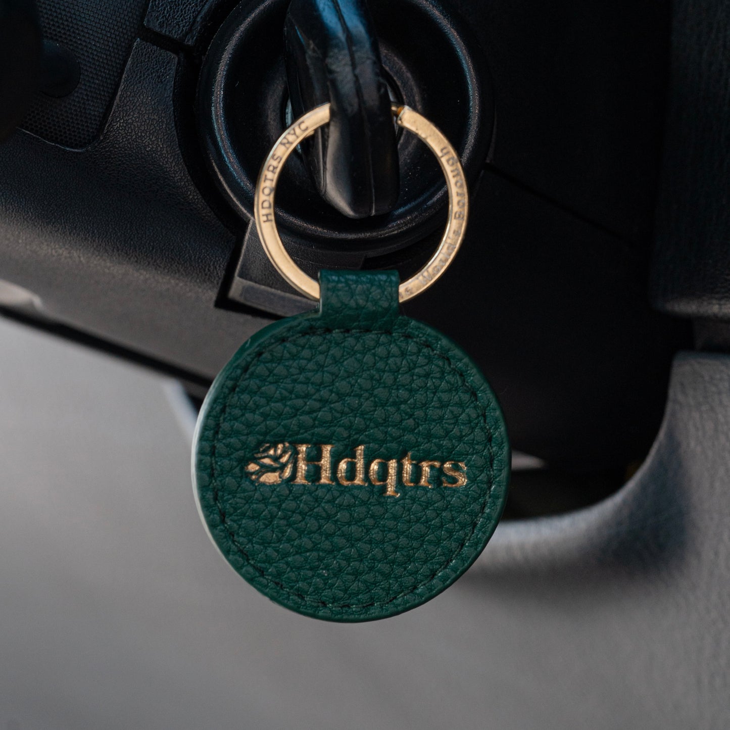 Classic Logo Leather Key Fob - Mexico Green