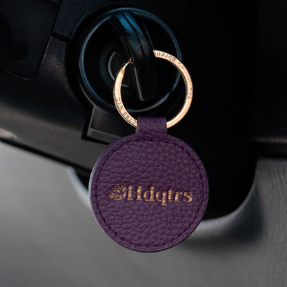 Classic Logo Leather Key Fob - Techno Violet